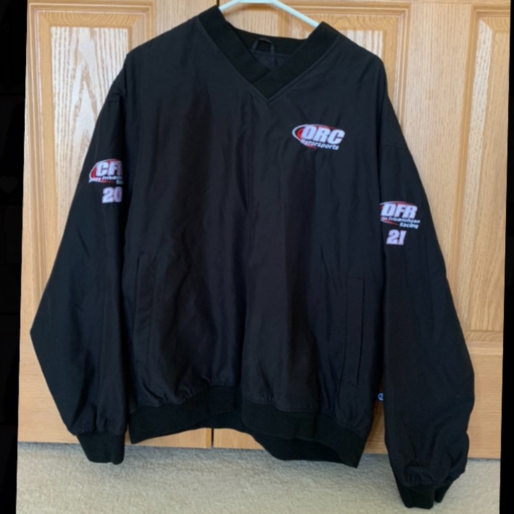 V-Neck red-white-black vintage sweater / pullover jacket
